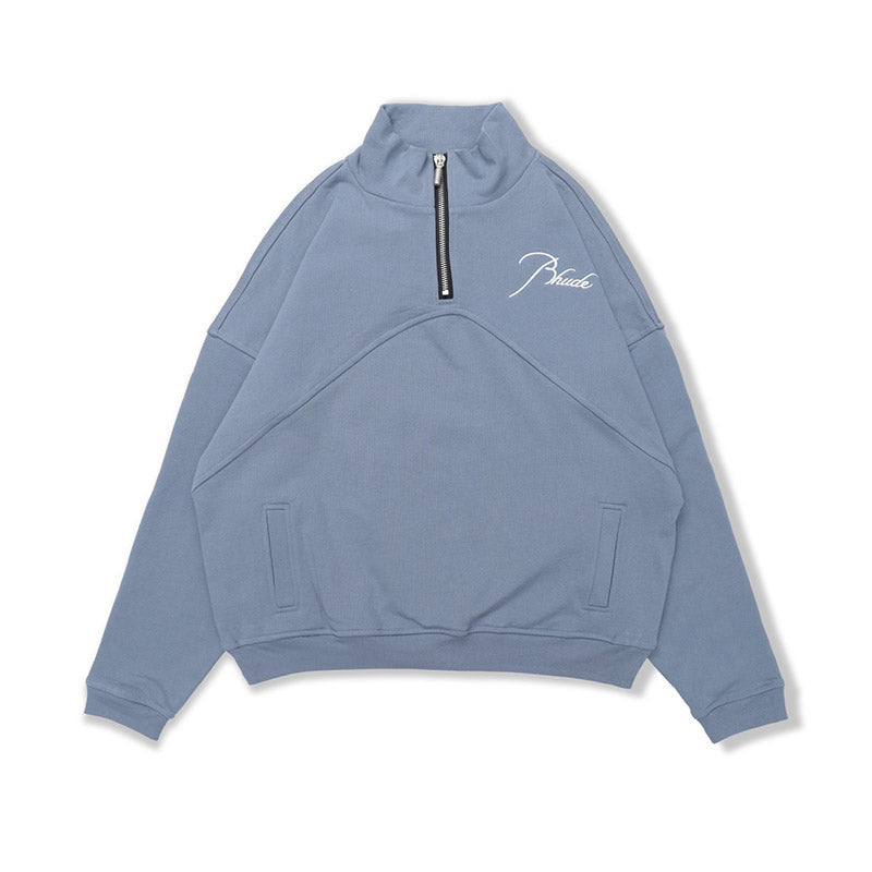 RHUDE embroidered slogan logo sweatshirts